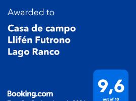 Casa de campo Llifén Futrono Lago Ranco, апартаменты/квартира в городе Ранко