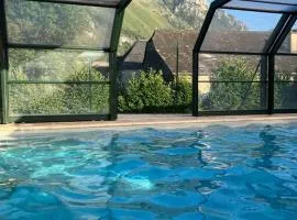 Bielle, grand appartement 38m2, piscine, 4 pers, couchages 160x200