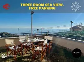 3-room apartment with sea view, A/C & Free Parking
