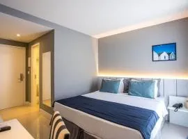 Flat 223 - Moderno e Privilegiado a 700m da Praia