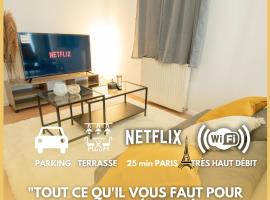 LES DUNES Studio Cosy-Terrasse-Parking -Proche paris, апартаменти у місті Вітрі-сюр-Сен