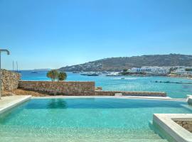 Beachfront Mykon Villa: Platis Yialos Mykonos şehrinde bir aile oteli