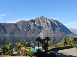 Ferien am Luganer See mit See Sicht, hotel en Bissone