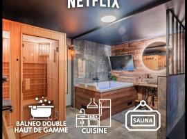 Loft sous les colombages d'Alsace / Sauna / Jacuzzi / Netflix / Wifi, hotell i Drusenheim