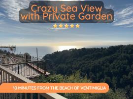 5 Min Giardini Hanbury, Pazzesca Vista sul Mare, renta vacacional en Ventimiglia
