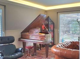 Duplex, piano, billard, ping-pong, jardin, jacuzzi en été, hotel in Geneva
