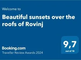 Beautiful sunsets over the roofs of Rovinj