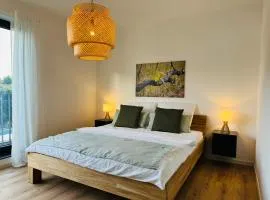 Moderne Ferienwohnung mit Terrasse, Grill & Privatparkplatz