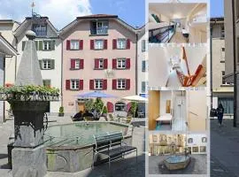 Solution-Grischun - Zentrales Dachzimmer - Kaffee&Tee - Gemeinschaftsbad - Etagenbett -Dachterrasse