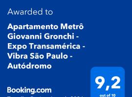 Apartamento Metrô Giovanni Gronchi - Expo Transamérica - Vibra São Paulo - Autódromo, готель біля визначного місця Концертний зал Кредікард-Холл, у Сан-Паулу