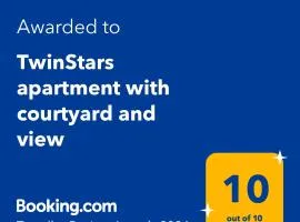 TwinStars apartment with courtyard and view