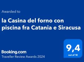 "la Casina del forno con piscina fra Catania e Siracusa ", hotel in Carlentini