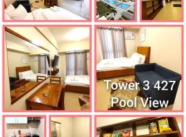 427 Tower 3 Avida Iloilo Pool View Comfy Cozy Central: Iloilo City şehrinde bir kendin pişir kendin ye tesisi