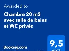 Chambre 20 m2 Salle de bains et WC privés Garage