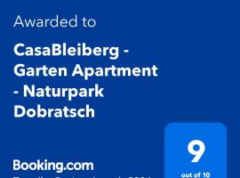 CasaBleiberg - Garten Apartment - Naturpark Dobratsch, hotel en Bad Bleiberg