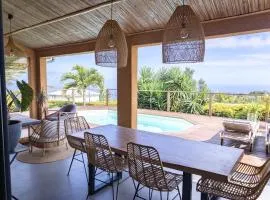Villa cactus avec piscine et vue mer