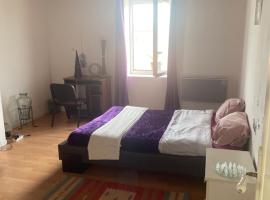 chambre violette coté aéroport calme charmante, habitación en casa particular en Pusignan