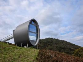 Worlds only Sky Barrel on edge of Extinct Volcano, cottage in Buninyong