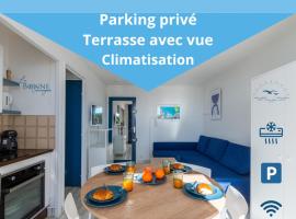 Les Jardins du Couchant * Proche Mer * Climatisation * parking privé、ラ・グランド・モットのファミリーホテル