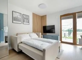 Pastel Blue Studio Grunwald with Garden & Parking Poznań by Noclegi Renters