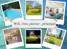 Villa Tout confort 8 personnes ,wifi, Pétanque, Piscine Privée