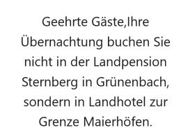 Landpension Sternberg, pensionat i Grünenbach