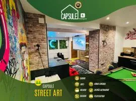 Capsule Street Art - Sauna- Jacuzzi - Playstation 5 - Billard - Netflix - Home cinéma - Terrasse