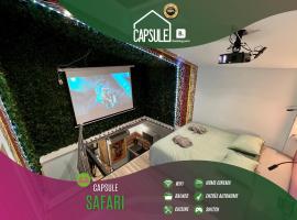 Capsule Safari - Jacuzzi - Nintendo Switch - Netflix & Home cinéma - Pouf géant - Filet suspendu, hotell i Douai