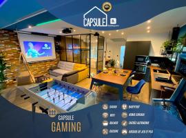 Capsule Gaming balnéo & billard & babyfoot & sauna 2 chambres, хотел в Валенсиен