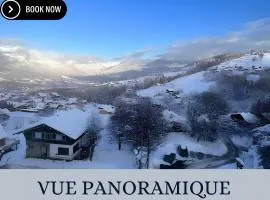 Vue Mont blanc, ski et village