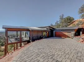 Modern Pine Retreat with Hot Tub and Panoramic Views!