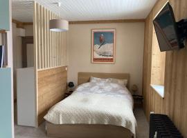 Studio chaleureux au départ des sentiers et pistes de ski, hotel with parking in Lajoux