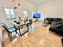 Modernes Apartment mit Blick zur Elbe