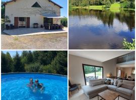 "Le petit bonheur" Gîte van 4 tot 12 personen met privé vijver van 2Ha, hotel v mestu Maisonnais-sur-Tardoire
