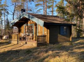 Timrad stuga i kanten av skogen med SPA möjlighet, cottage in Mullsjö
