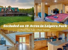 Secluded 18-Acres with Pool Hot Tub Pool Table, vacation home in Fairview