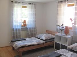 #6 Helles sonniges Zimmer mit 2 Betten,Sofa W-Lan frei Airport nah gelegen mit WG Bad, hotel Trunkelsberg városában