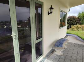 Panoramic vista on burns, Cottage in New Plymouth