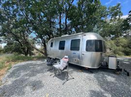 Modern Airstream with amazing view - 10 to 15 minutes from Kings Canyon National Park, hotel with parking in Dunlap