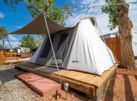 Moab RV Resort Glamping Setup Tent in RV Park #2 OK-T2