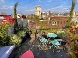 Rooftop Triplex with Garden at Notre Dame