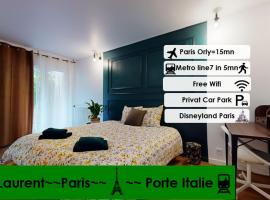 JO2024-8Personne-Paris porte Italie-Center and Quiet Car Park and Wifi, hotel i Le Kremlin-Bicêtre
