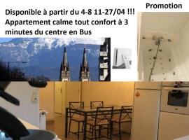 Appart chartreux baignoire massante ,à 2 minutes du centre!, povoljni hotel u gradu Voiron