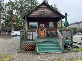 Bridge Tender Shack with hot tub on deck