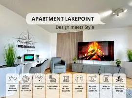 Auszeit Apartment LAKEPOINT am Uferpark - nur 100 m bis zum Bodensee, direkt am Bodenseeradweg, Seeblick, Sonnenbalkon, 2 Schlafzimmer, Massagesessel, schnelles WLAN, kostenloser Parkplatz, für bis zu 4 Personen