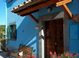 Blue House near Bagnoregio-overlooking the Umbrian Mountains and Tiber Valley