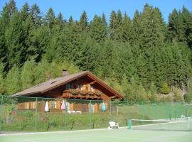 Holzblockhaus auf zwei Etagen mit Whirlbadewanne und Kaminofen, casa vacacional en Berg im Drautal