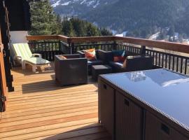 Très beau chalet familial - Vue superbe ! Plein sud、ラ・クリュサのホテル