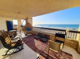 Hotel appartment sea view 3 bedrooms 3 toilets 3rd floor Bellevue village agami alexandria families are preferred available all year days & 5 blankets available