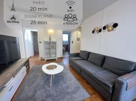 Appartement 1 chambre, 1 sejour, 4 personnes, Proche JO-2024, Paris et Disneyland, hôtel à Chelles